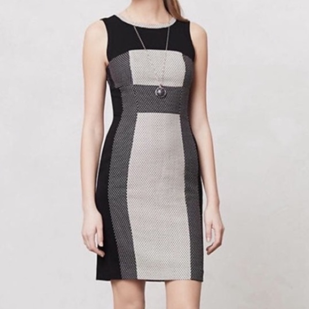 Anthropologie polka dot dress, black and white.